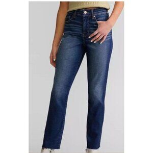 BKE Womens 27 Ellie High Rise Stretch‎ Mom Jeans Raw Hem